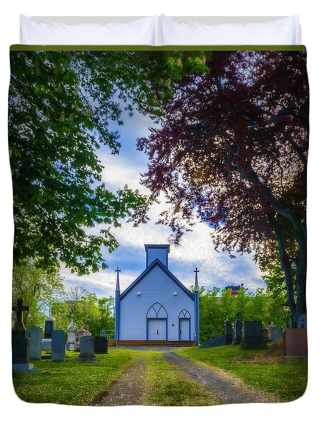 2015 Duvet Cover featuring the photograph Holy Cross Cemetery by Ken Morris