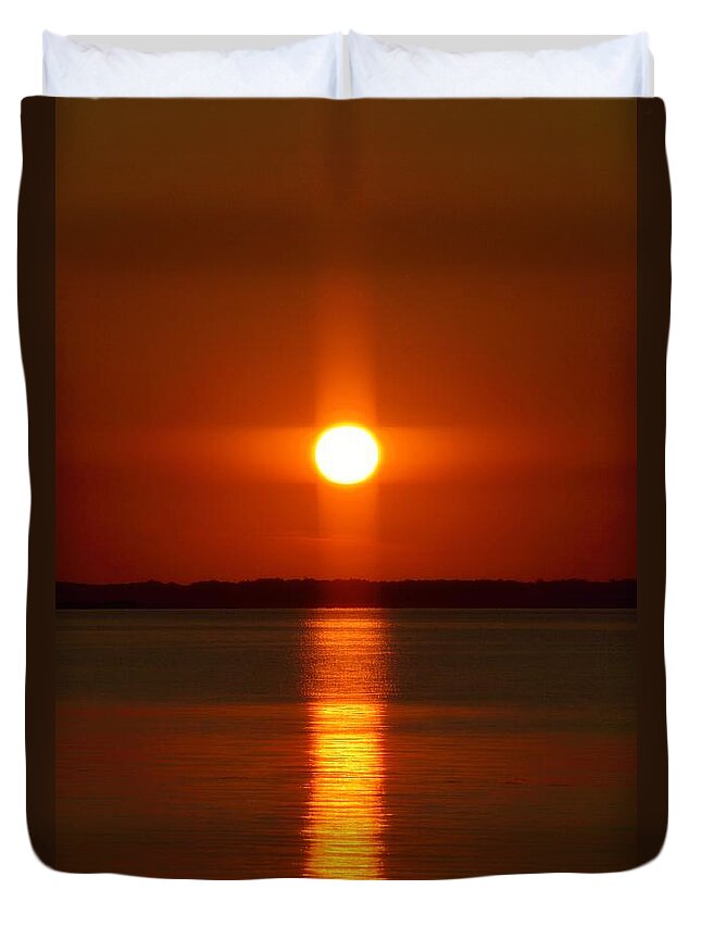 Holy Duvet Cover featuring the photograph Holy Sunset - Portrait by Billy Beck