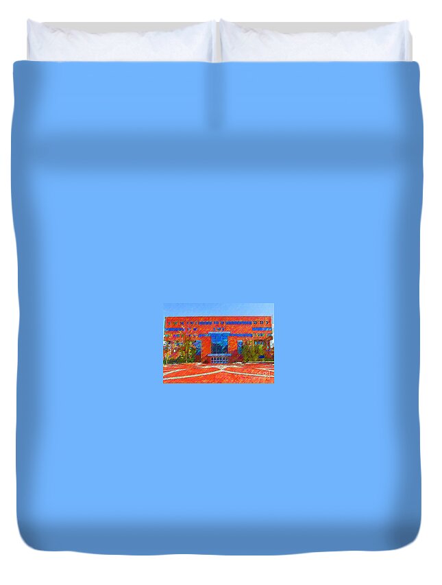 University Of Connecticut Duvet Cover featuring the photograph Homer Library by DJ Fessenden