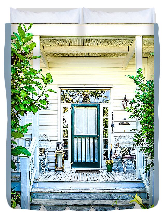 Home Duvet Cover featuring the photograph Homes of Key West 9 by Julie Palencia