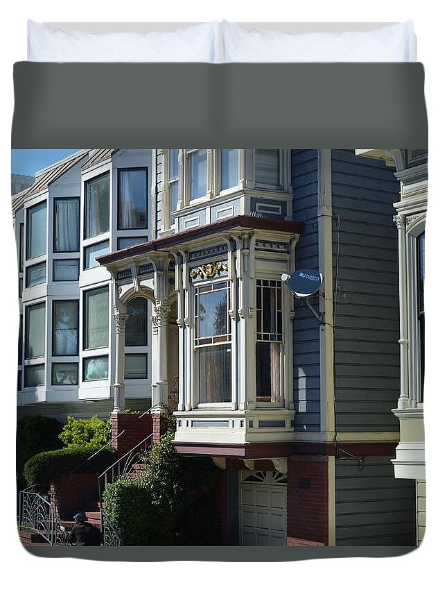 Homes Of San Francisco Duvet Cover featuring the photograph Homes of San Francisco by Warren Thompson