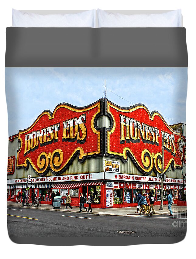 Toronto Duvet Cover featuring the photograph Honest Eds Before the End by Nina Silver