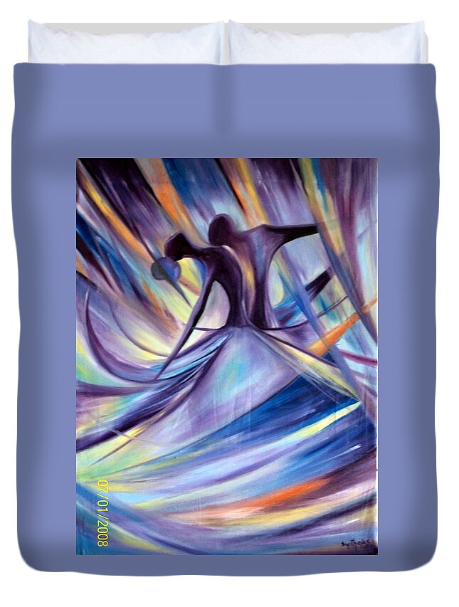Chic Duvet Cover featuring the painting Honeymoon by Olaoluwa Smith