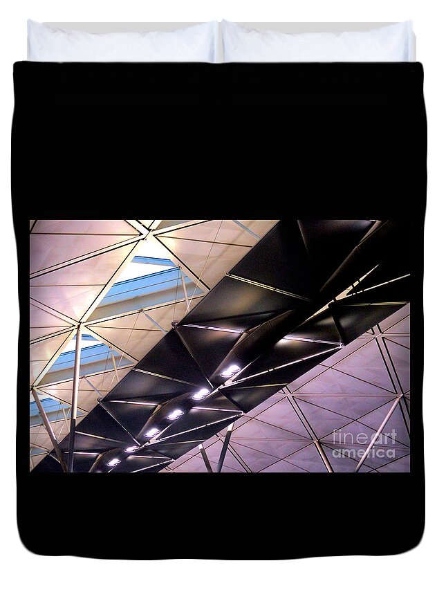 Hong Kong Duvet Cover featuring the photograph Hong Kong Airport by Randall Weidner