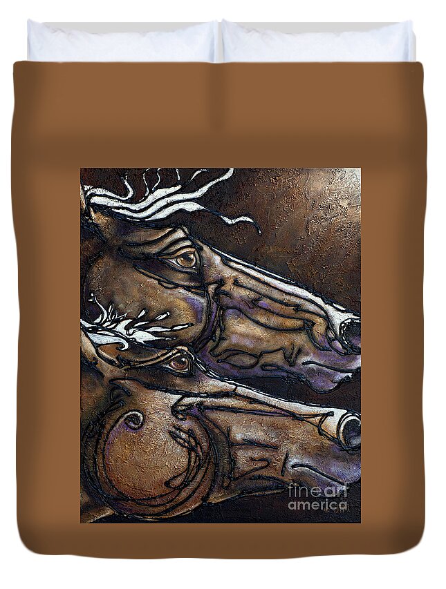 Horse Duvet Cover featuring the painting Hope by Jonelle T McCoy