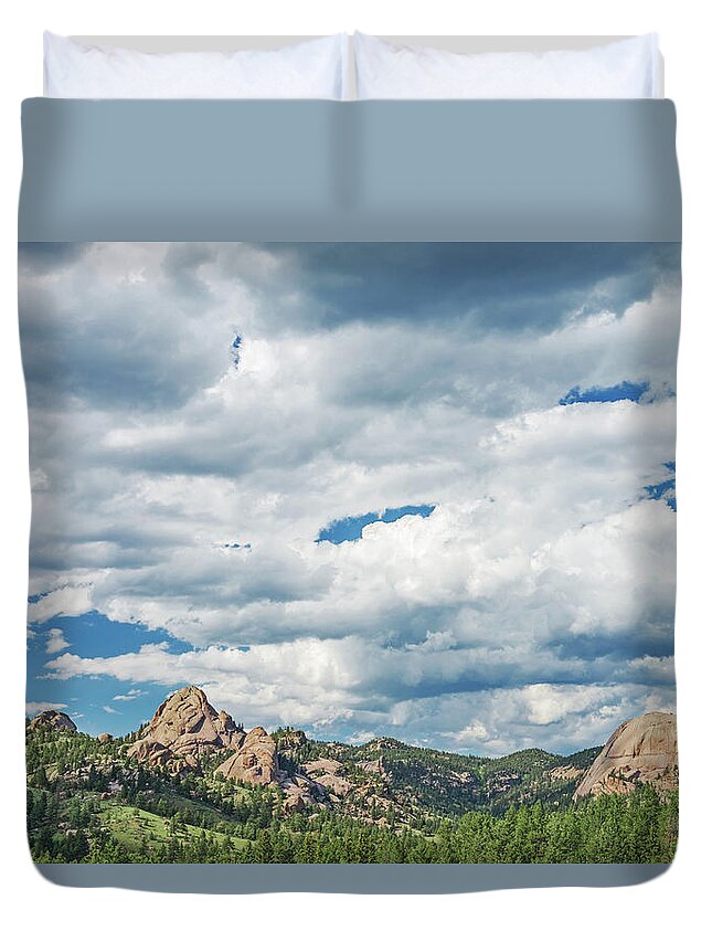 Rock Cropping Duvet Cover featuring the photograph Hopelessly In Love With Cloud Formations, Impossible For Me Not To Be by Bijan Pirnia
