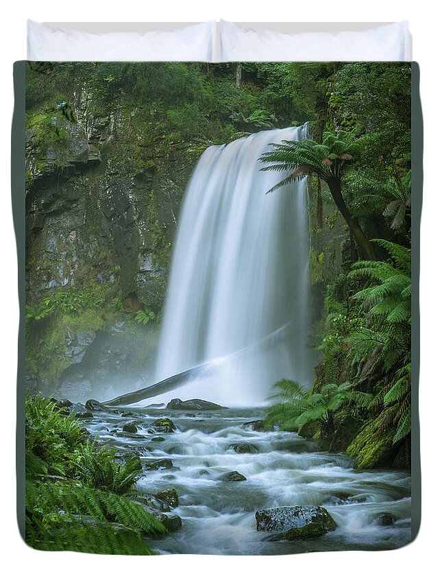 Aire River Duvet Cover featuring the photograph Hopetoun Falls by Howard Ferrier