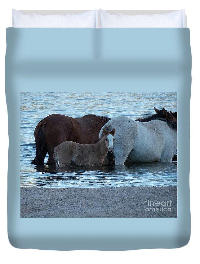 Foal Duvet Cover featuring the photograph Horse 9 by Christy Garavetto
