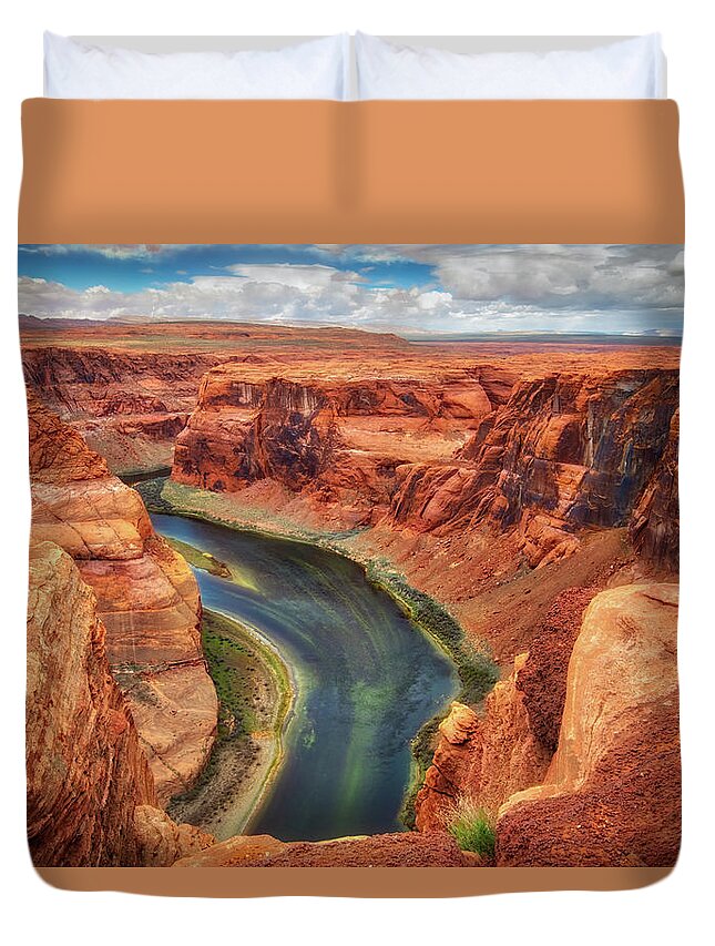 Horseshoe Bend Duvet Cover featuring the photograph Horseshoe Bend Arizona - Colorado River #2 by Jennifer Rondinelli Reilly - Fine Art Photography