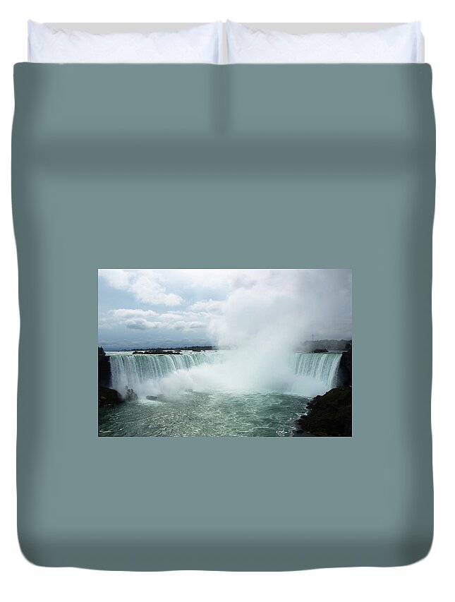 Niagara Falls Duvet Cover featuring the photograph Horseshoe Falls by Mary Capriole