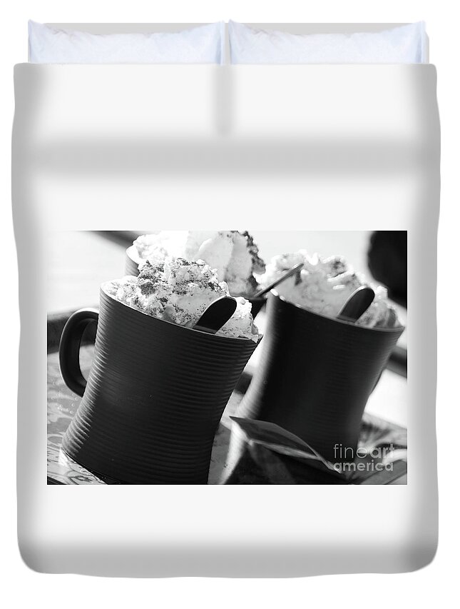 Background Duvet Cover featuring the photograph Hot Chocolat by Adriana Zoon