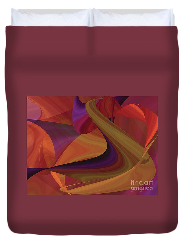 Abstract Duvet Cover featuring the digital art Hot Curvelicious by Jacqueline Shuler