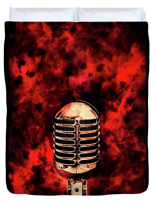 Fire Duvet Cover featuring the photograph Hot live show by Jorgo Photography