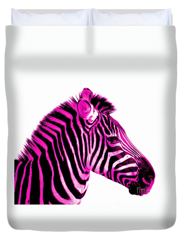Hot Pink Zebra Duvet Cover For Sale By Rebecca Margraf
