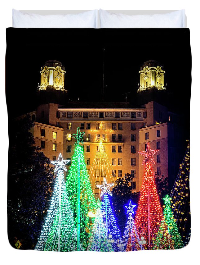 Christmas Duvet Cover featuring the photograph Hot Springs Christmas by Stephen Stookey