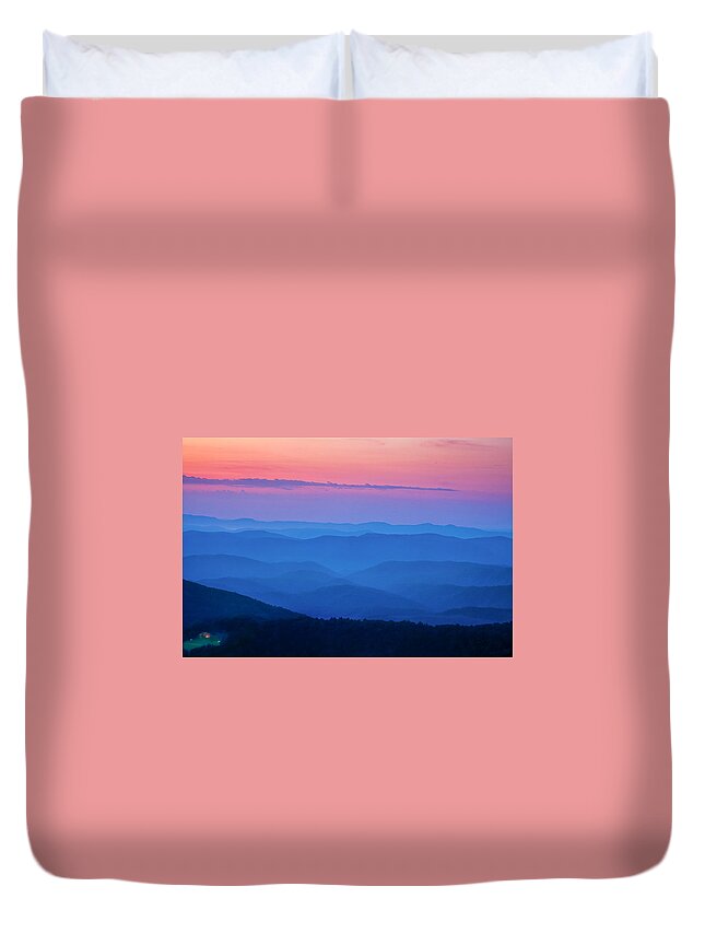 Mountain Duvet Cover featuring the photograph House with a View by Andrew Soundarajan