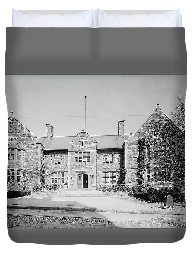 Old Photos Duvet Cover featuring the photograph Houston Hall - University of Pennsylvania c1905 by Mountain Dreams