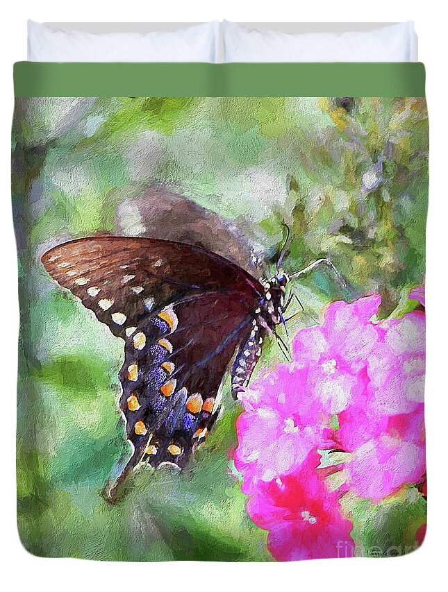 Butterfly Duvet Cover featuring the painting How Beautiful It is by Tina LeCour