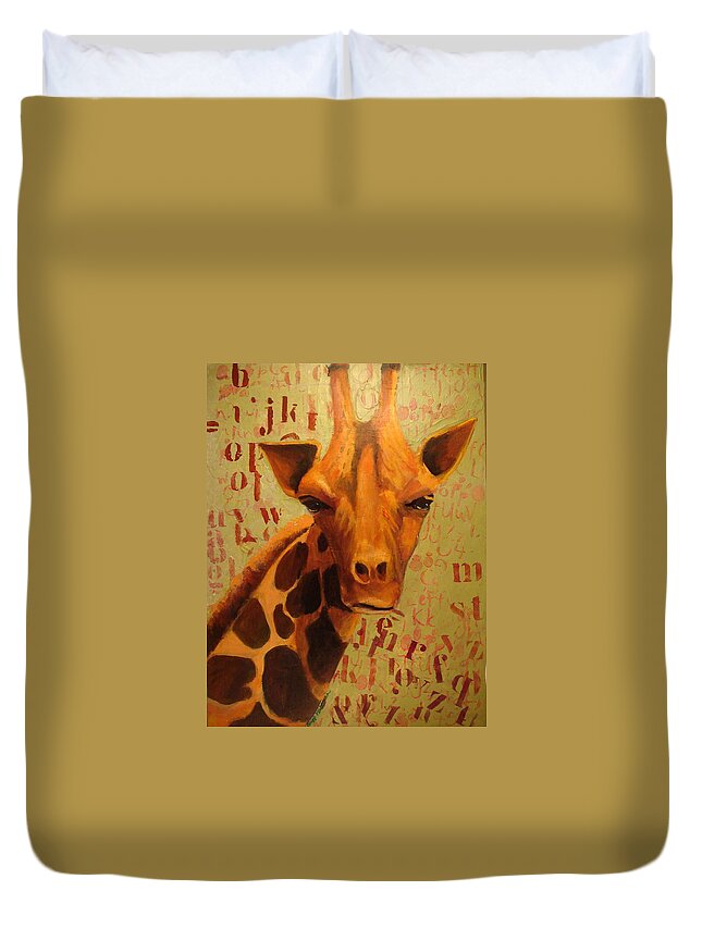 How Do You Spell Giraffe? Duvet Cover by Buff Holtman - Fine Art America