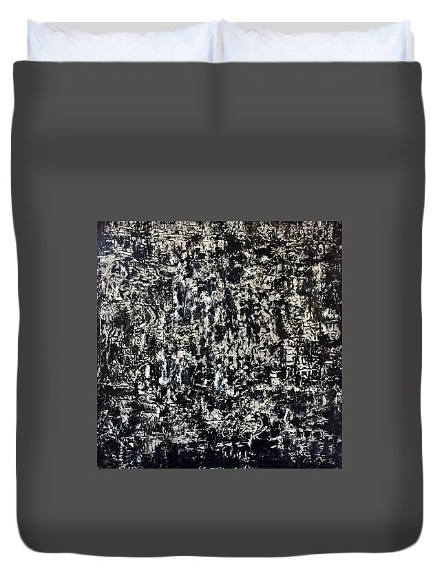 Abstract Duvet Cover featuring the painting How to cover up a big mistake by Dennis Ellman