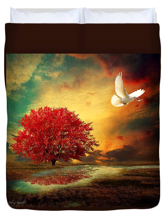 Maple Tree Duvet Cover featuring the photograph Hued by Lourry Legarde