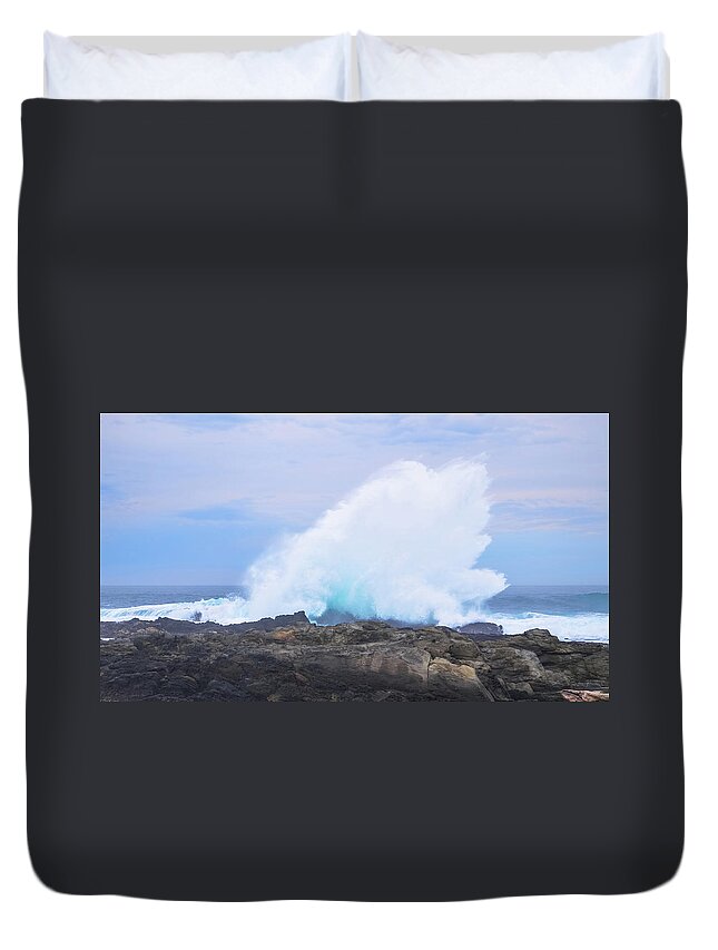 15 July 2013 Duvet Cover featuring the photograph Huge Storms River Splash by Jeff at JSJ Photography