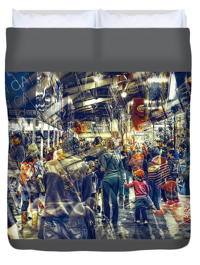 Human Traffic Duvet Cover featuring the photograph Human Traffic by Wayne Sherriff