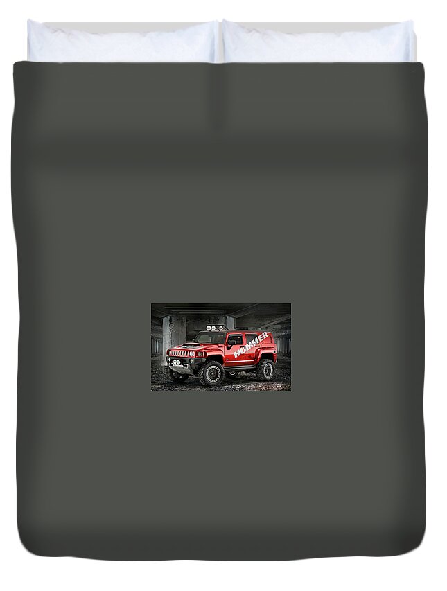 Hummer Duvet Cover featuring the photograph Hummer by Jackie Russo