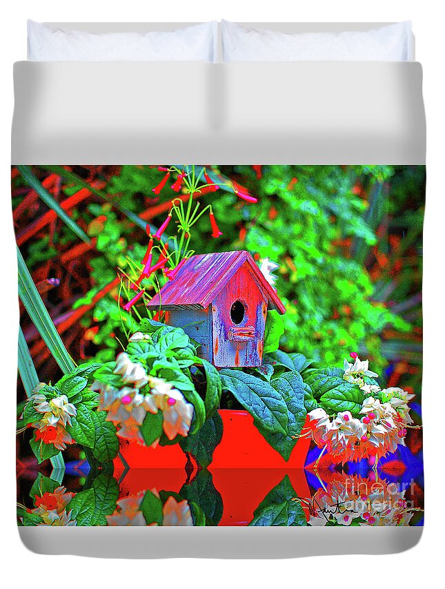 Bird House Duvet Cover featuring the photograph Humming Bird House by Art Mantia