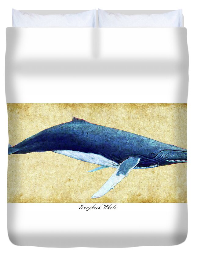 Humpback Duvet Cover featuring the photograph Humpback Whale painting - framed by Weston Westmoreland