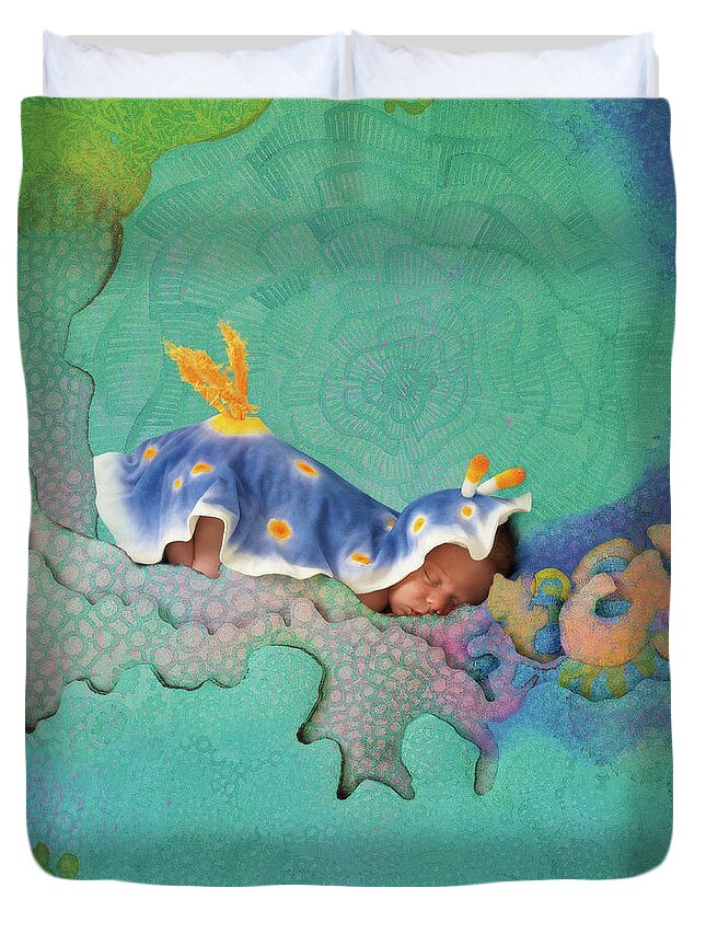 Under The Sea Duvet Cover featuring the photograph Hunter as a Nudibranch by Anne Geddes