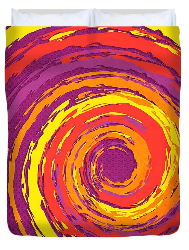 Violet And Yellow Hurricane Duvet Cover featuring the digital art Hurricane Sunset by Shawna Rowe