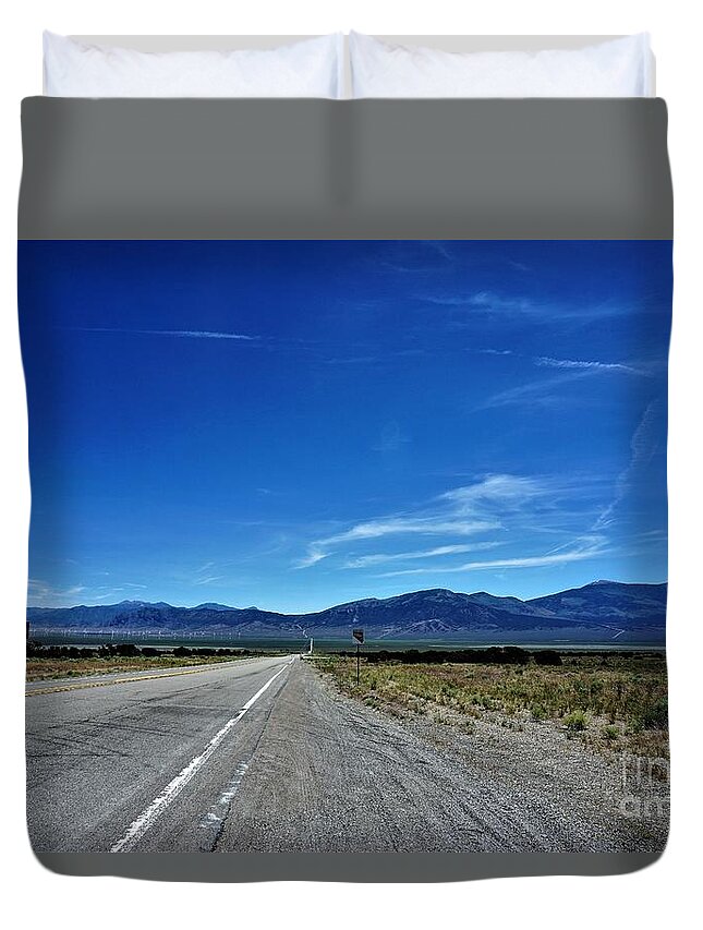 Nevada Duvet Cover featuring the photograph HWY 50, Nevada by Merle Grenz