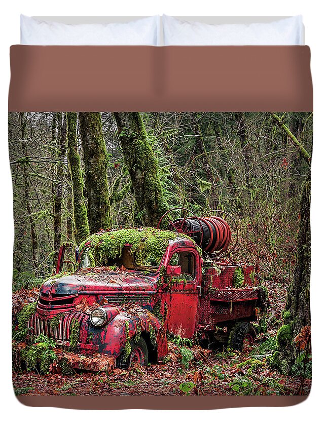Mother Nature Duvet Cover featuring the photograph Hybrid Fire Truck by William Blonigan