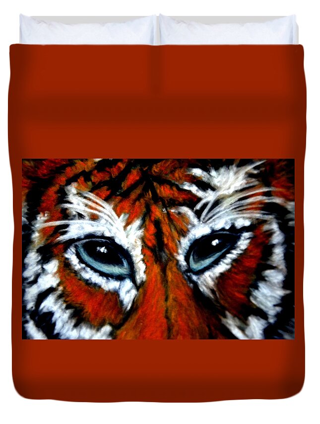 Tiger Duvet Cover featuring the photograph I A M  3 by Antonia Citrino