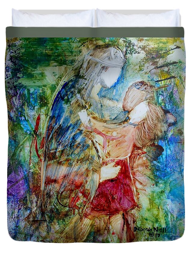 Jesus Duvet Cover featuring the painting I Am A Child of God by Deborah Nell
