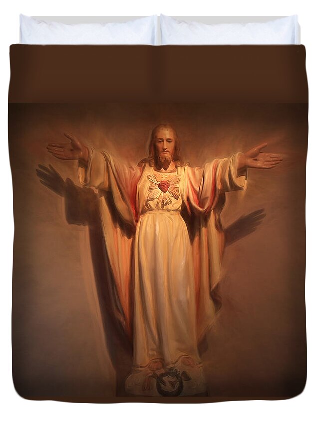 Jesus Duvet Cover featuring the photograph I Am the Way by Donna Kennedy