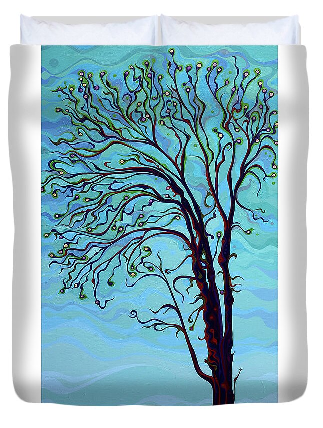 Tree Duvet Cover featuring the painting I Am Tremendous by Amy Ferrari