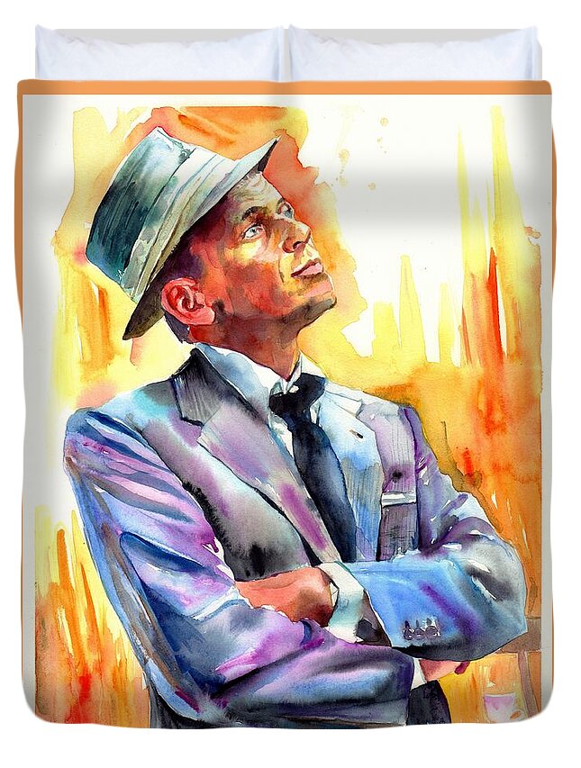 Frank Duvet Cover featuring the painting I did it my way by Suzann Sines
