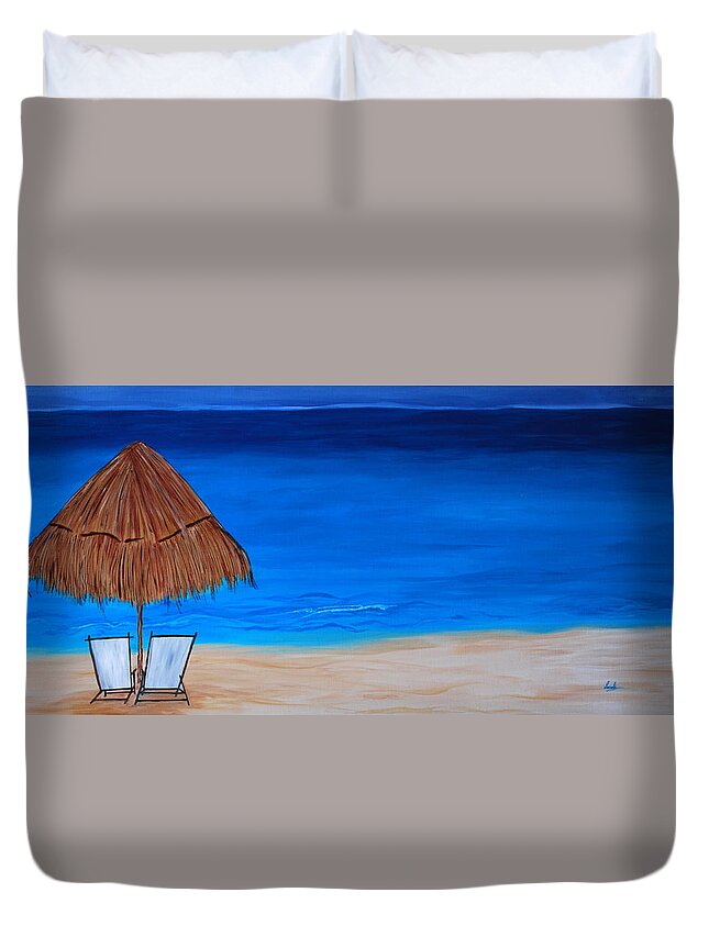 Water Duvet Cover featuring the painting I Dream of You by Sonali Kukreja