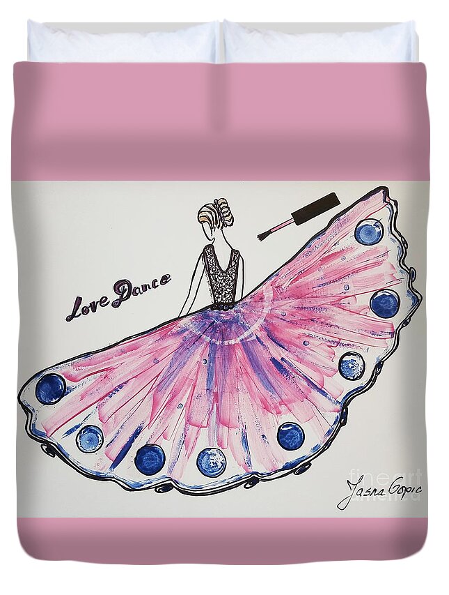 Dance Duvet Cover featuring the painting I Love To Dance by Jasna Gopic