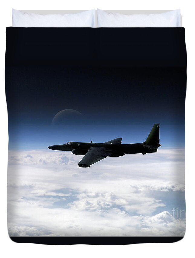 U-2 Duvet Cover featuring the digital art I Spy - U2 by Airpower Art