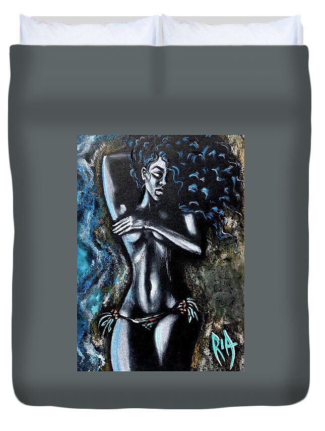 Artbyria Duvet Cover featuring the photograph I want to lay on the beach near the shore by Artist RiA