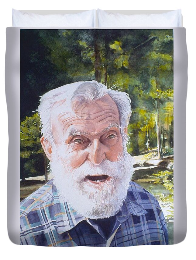 Portrait Duvet Cover featuring the painting Ian by Barbara Pease