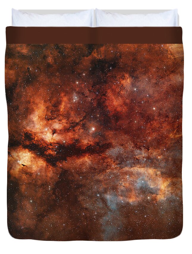 Universe Duvet Cover featuring the photograph Ic 1318 And The Butterfly Nebula by Rolf Geissinger