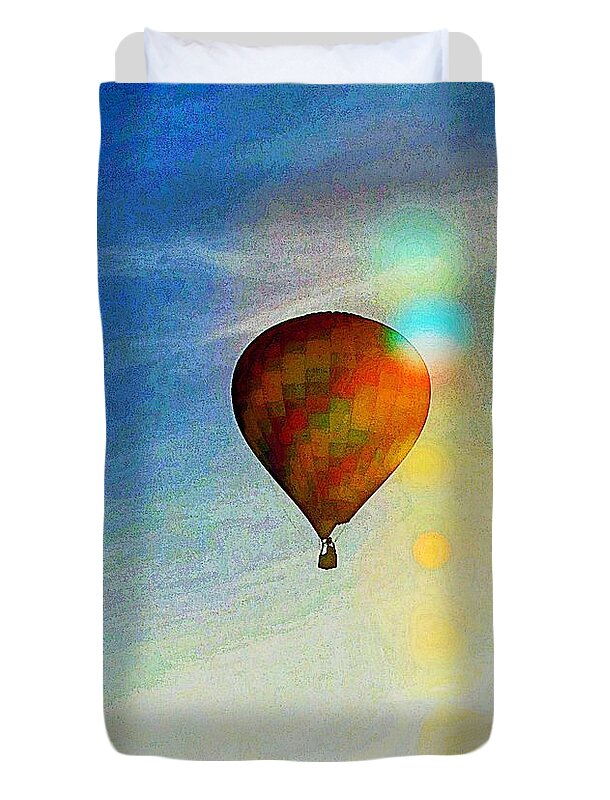 Balloon Duvet Cover featuring the photograph Icarus' Dream by Steve Warnstaff