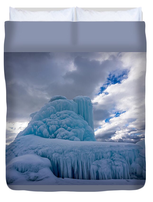 Ice Duvet Cover featuring the photograph Ice Blue by Steve L'Italien