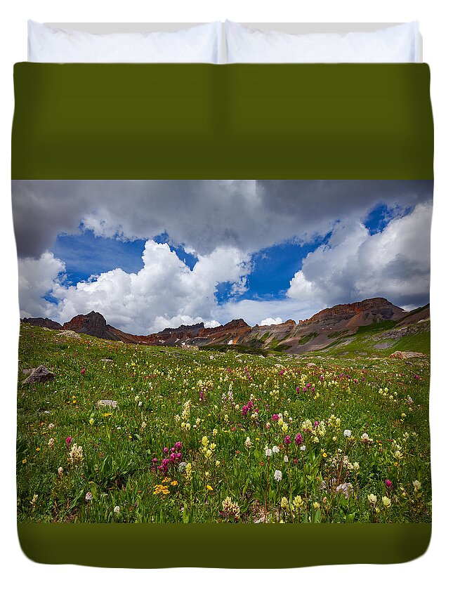 Colorado Duvet Cover featuring the photograph Ice Lake Meadow by Darren White