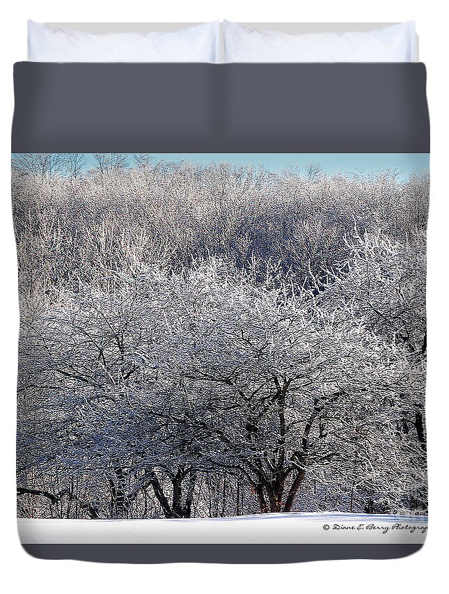 Diane Berry Duvet Cover featuring the photograph Ice Orchard by Diane E Berry