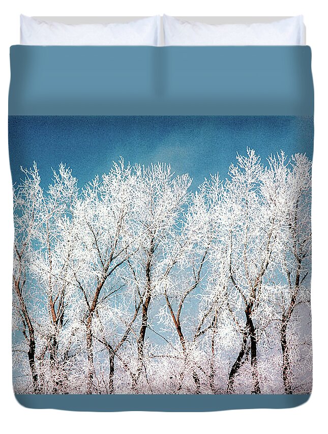 Ice Tree South Dakota Duvet Cover featuring the photograph Ice Trees by William Kimble